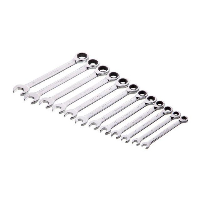 Набір ключів комбінованих з храповим механізмом 12од. 8-19мм, Cr-V; PROF DIN3113 INTERTOOL XT-1305