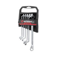 Набір накидних ключів INTERTOOL XT-1201, 6 шт. 6-17 мм Cr-V, покриття сатин-хром; PROF DIN3113