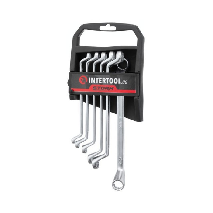 Набір накидних ключів INTERTOOL XT-1201, 6 шт. 6-17 мм Cr-V, покриття сатин-хром; PROF DIN3113
