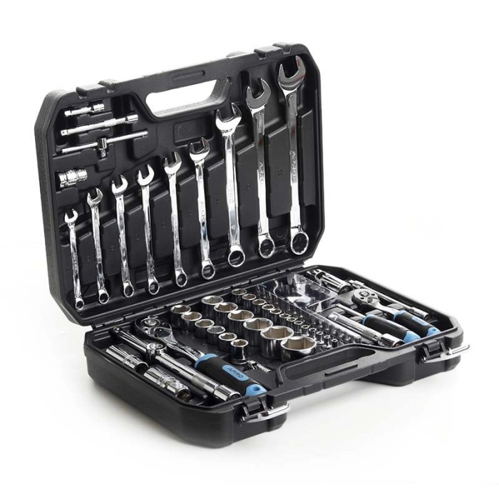 Набір насадок з гайковими ключами CrV ¼, ½ ( 90Т) (82 шт) APRO 251482