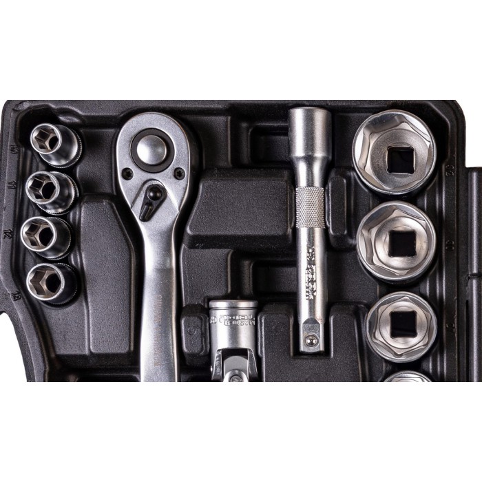 Набір насадок торцевих MASTERTOOL 78-4021-PF, PROFI CrV 1/2