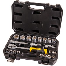 Набір насадок торцевих MasterTool 78-4021 PROFI, CrV 1/2" 10-32 мм, тріскачка 72Т, 21 шт, кейс Набір насадок торцевих MasterTool 78-4021 PROFI, CrV 1/2" 10-32 мм, тріскачка 72Т, 21 шт, кейс