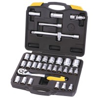 Набір насадок торцевих MasterTool 78-4032 PROFI, CrV 1/2" 8-32 мм, тріскачка 72Т, 32 шт, кейс