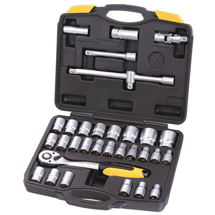 Набор насадок торцевых MasterTool 78-4032 PROFI, CrV 1/2”  8-32 мм, трещотка 72Т, 32 шт, кейс