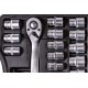 Набор насадок торцевых MasterTool 78-4032 PROFI, CrV 1/2”  8-32 мм, трещотка 72Т, 32 шт, кейс
