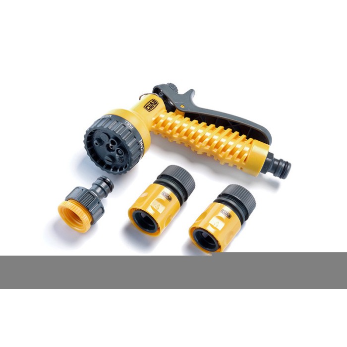 Набір: пістолет-розпилювач 7 режимів, конектори 1/2: 1/2 аквастоп, 1/2, адаптер 1/2+3/4 СИЛА