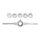 Набор плашек с держателем MasterTool 15-0406, 6 эл. (M4, M5, M6, M8, M10)