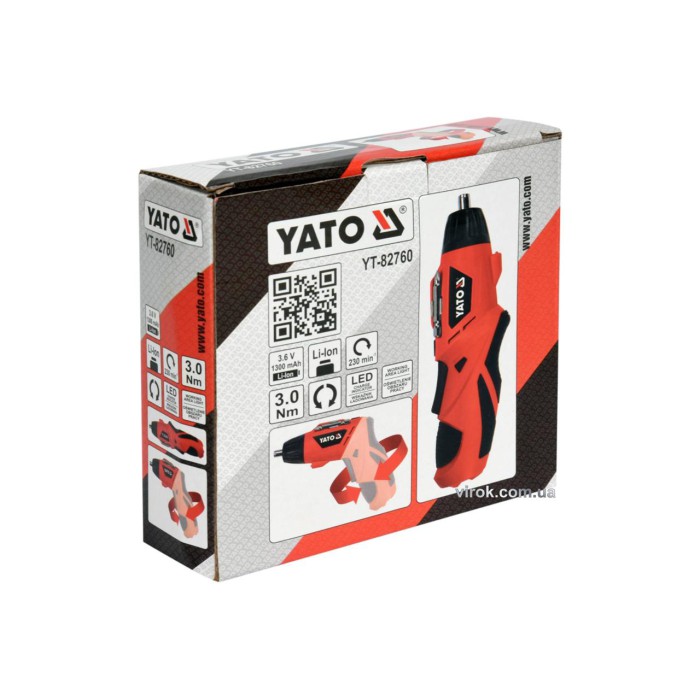 Отвертка аккумуляторная YATO YT-82760 (Li-Ion 3.6 В 1.3 Ач 3 Нм)