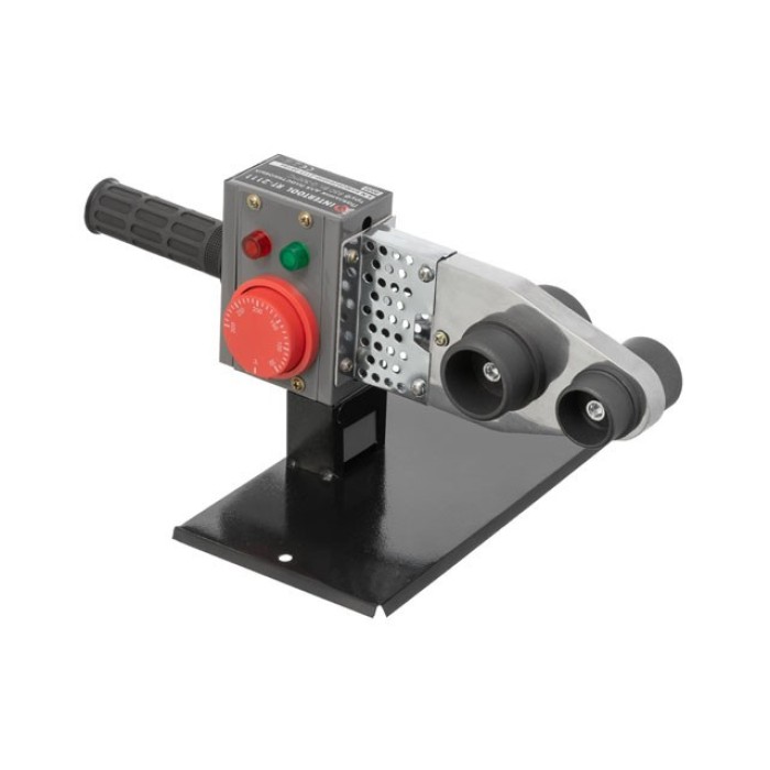 Паяльник для пластикових труб INTERTOOL RT-2111, 850 Вт, 0-300°C, насадки 20-63 мм, металевий кейс