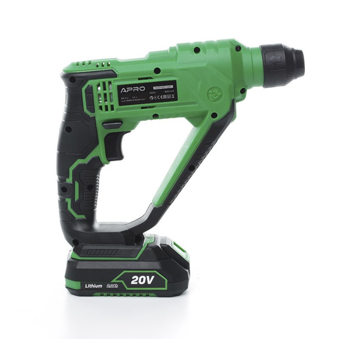 Перфоратор SDS+ APRO 1,5 Дж, 2А, 20CH, 1 АКБ, кейс