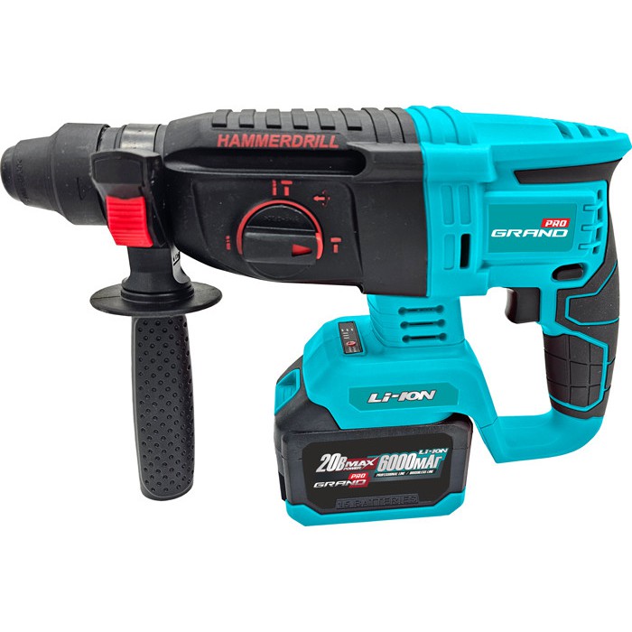 Перфоратор безщітковий акумуляторний Grand ПА-20/26BL (20 В, 6 А*год, кейс) Перфоратор безщітковий акумуляторний Grand ПА-20/26BL (20 В, 6 А*год, кейс)