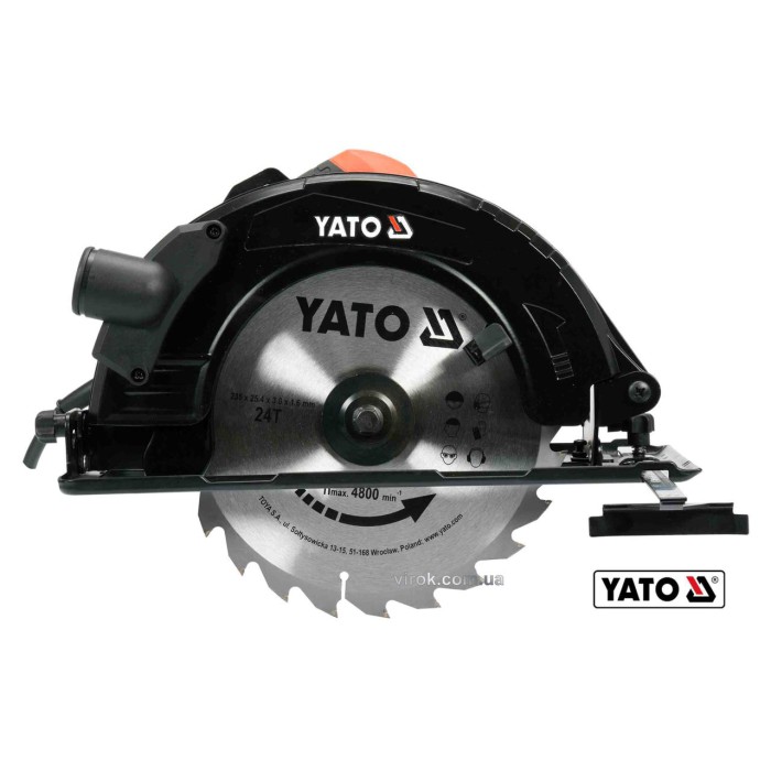 Пила дисковая сетевая YATO YT-82154 (2800 Вт диск 235 x 25.4 x 3 мм 0-45° 85 мм)