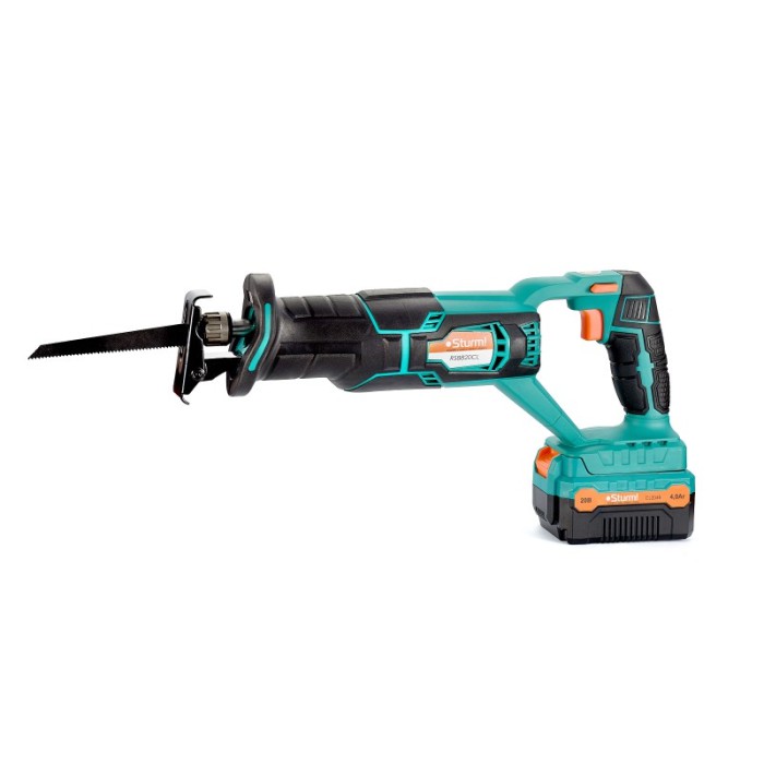 Пила сабельная (электроножовка) аккумуляторная Sturm RS8820CL, 20В, 2900 об/мин, Li-ion, LED подсветка, 2 А/ч