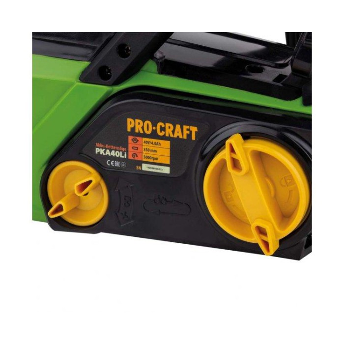 Пила цепная аккумуляторная PROCRAFT PKA-40Li с АКБ и зарядным устройством (45 минут непрерывной работы)