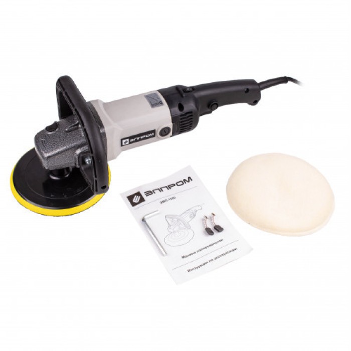 Полірувальна машина Елпром ЕМП-1500, 1500 Вт, 600-3000 об/хв, плавний пуск, діаметр диска 180 мм