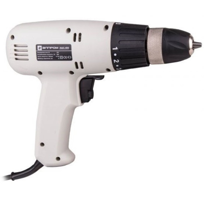 Мережевий шуруповерт Елпром ЕШС-800, 800 Вт, 750 об/хв, 8 ступенів затяжки, швидкозатискний патрон