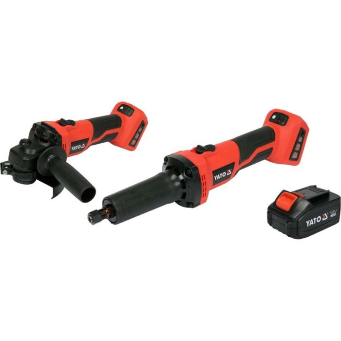 Шліфмашини: кутова і пряма акумуляторні YATO: Li-Ion, 18В, 4АГод, диск Ø=125мм з повільн. стартом[4]