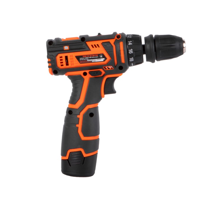 Шуруповерт аккумуляторный Tekhmann TCD-12 S2 BS Kit, 2 акк., DFR патрон, подсветка,кейс