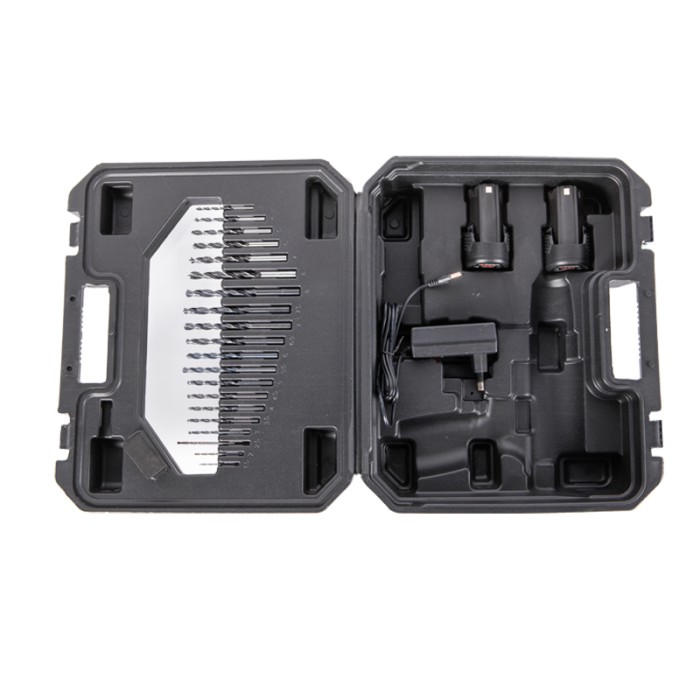 Шуруповерт аккумуляторный Tekhmann TCD-12 S2 BS Kit, 2 акк., DFR патрон, подсветка,кейс