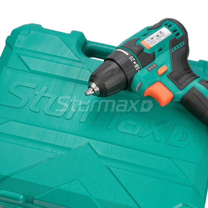 Шуруповерт акумуляторний безщітковий Sturmax CDM3212BL (12B, 2,0 Aч, 2 акум, підсвічування, кейс)