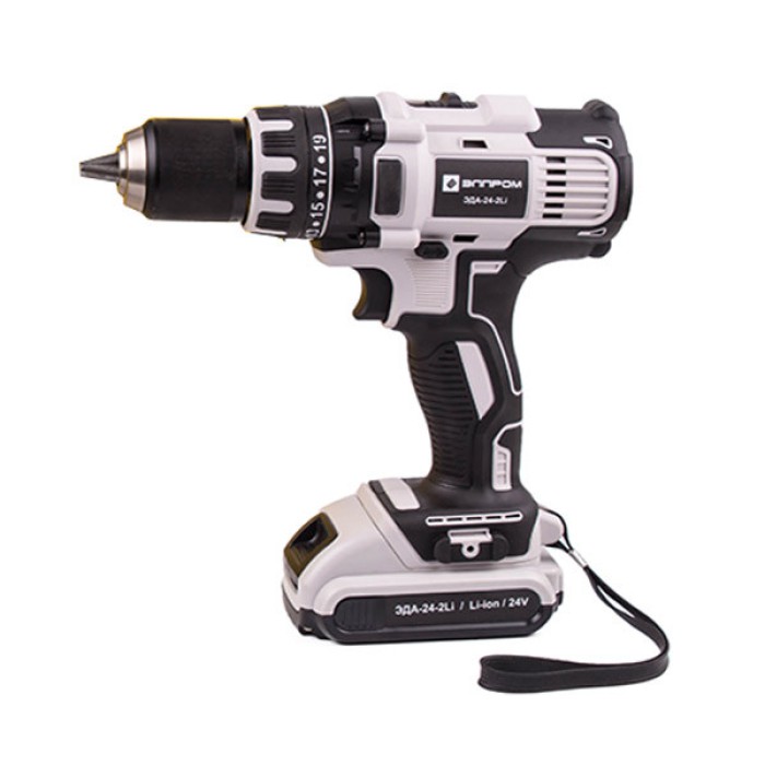 Шуруповерт акумуляторний Елпром ЕДА-24-2 Li, 24 В, 2 акум., 2 А/ч, 2 швидкості, 40 Нм, кейс, LED підсвічування Шуруповерт акумуляторний Елпром ЕДА-24-2 Li, 24 В, 2 акум., 2 А/ч, 2 швидкості, 40 Нм, кейс, LED підсвічування