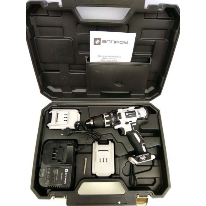 Шуруповерт акумуляторний Елпром ЕДА-24-2 Li, 24 В, 2 акум., 2 А/ч, 2 швидкості, 40 Нм, кейс, LED підсвічування Шуруповерт акумуляторний Елпром ЕДА-24-2 Li, 24 В, 2 акум., 2 А/ч, 2 швидкості, 40 Нм, кейс, LED підсвічування