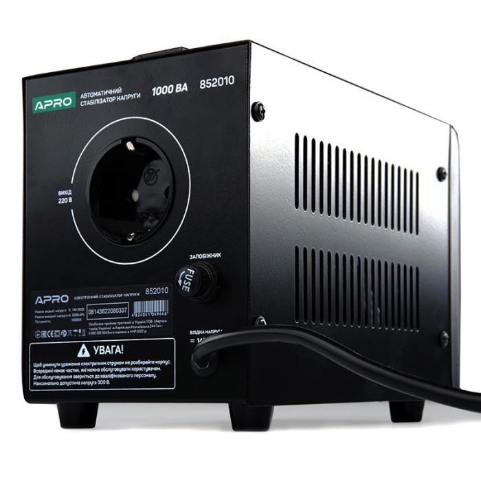 Стабілізатор напруги релейний APRO AVR-1000, 800 Вт