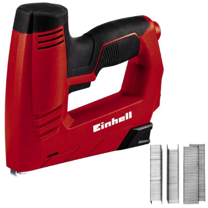 Степлер електричний Einhell TC-EN 20 E, 20 уд/хв, скоби (тип 53, 1000 шт) і цвяхи (тип 47, 500 шт)