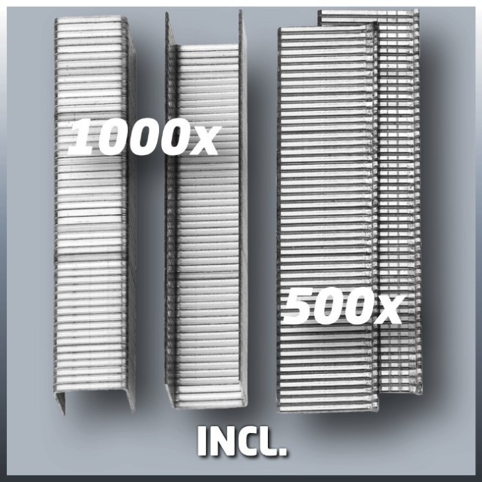 Степлер електричний Einhell TC-EN 20 E, 20 уд/хв, скоби (тип 53, 1000 шт) і цвяхи (тип 47, 500 шт)
