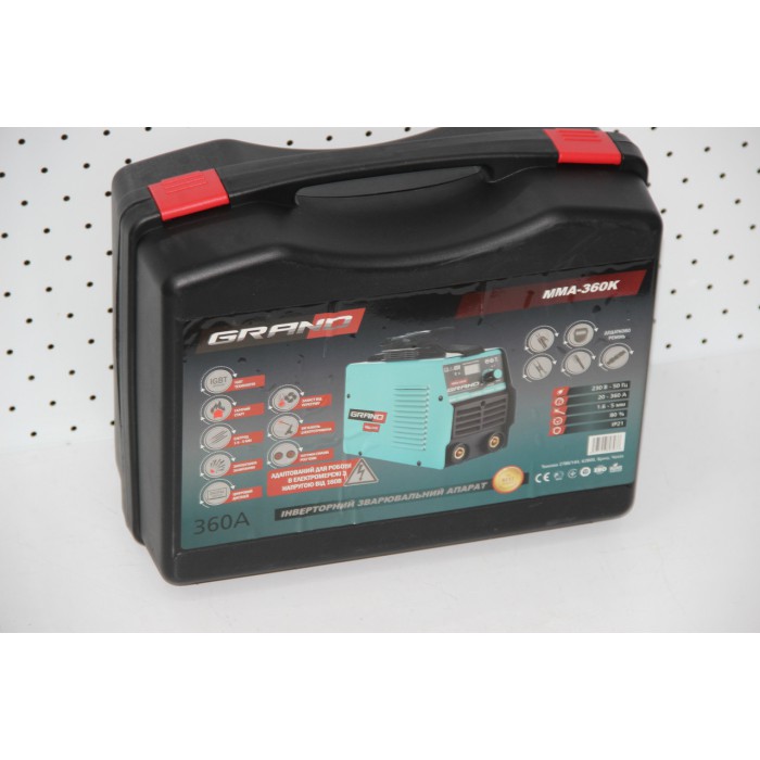 Зварювальний інвертор Grand ММА-360К (дисплей, в кейсі)