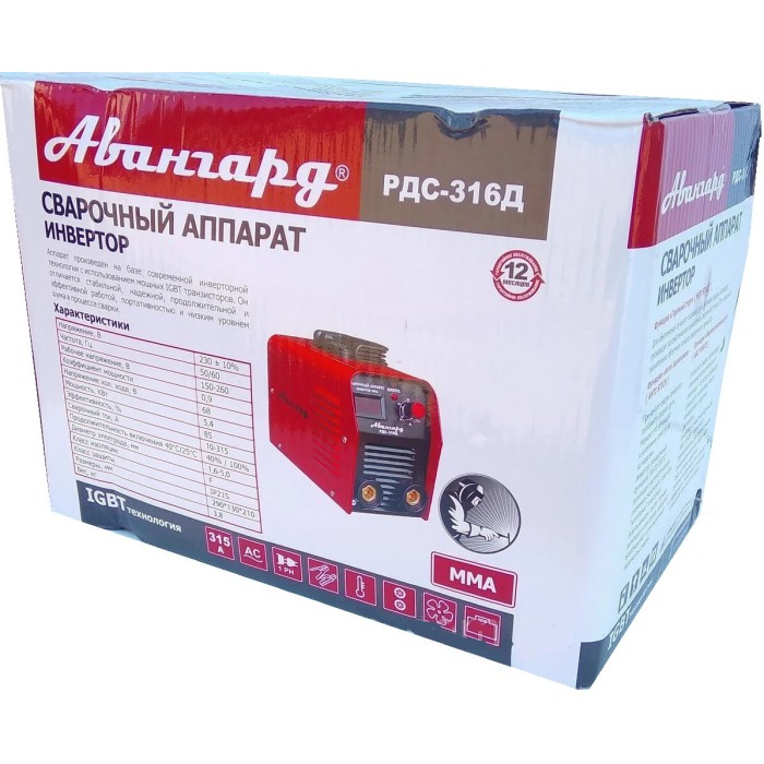 Зварювальний інвертор Авангард ММА РДС-316Д, 3,8 кВт, дисплей, гарячий старт, діаметр електродів 1.6-5,0 Зварювальний інвертор Авангард ММА РДС-316Д, 3,8 кВт, дисплей, гарячий старт, діаметр електродів 1.6-5,0