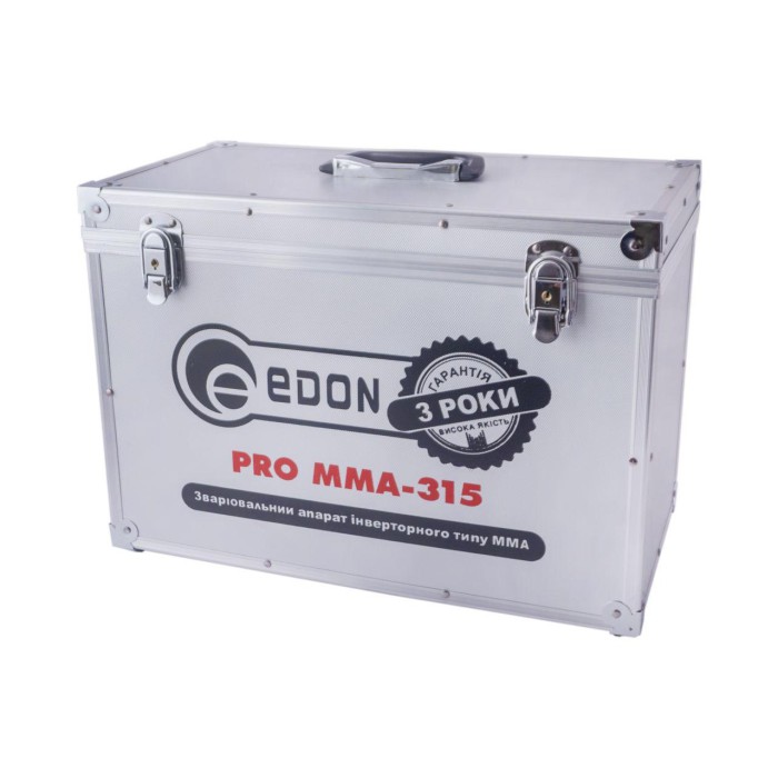 Зварювальний інверторний апарат Edon PRO MMA-315, 5.4 кВт, ККД 85%, зварювальний струм 20-315 А, електроди 1.6-5.0