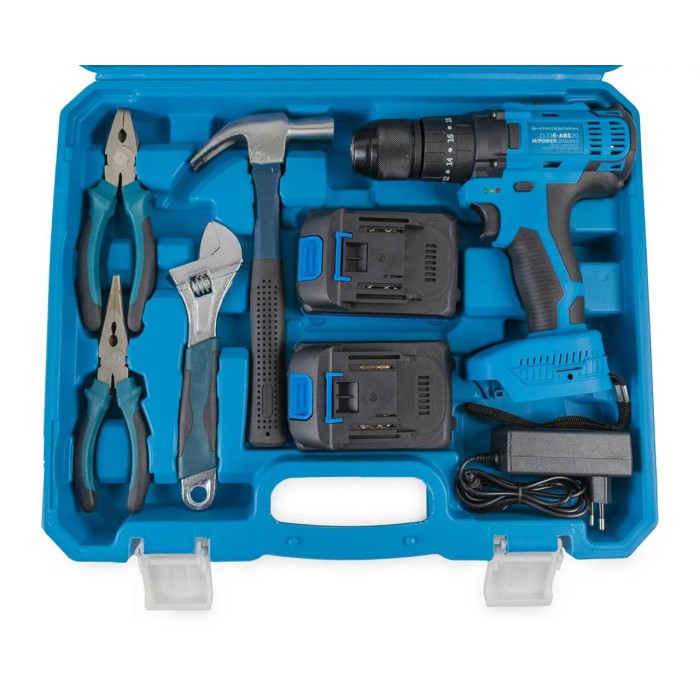 Ударний акумуляторний шурупокрут з набором інструментів KRAISSMANN 2133 E-ABS-S1 20/2, 2 АКБ Ударний акумуляторний шурупокрут з набором інструментів KRAISSMANN 2133 E-ABS-S1 20/2, 2 АКБ