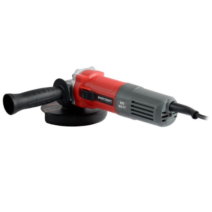 Кутова шліфувальна машина (болгарка) Worcraft AG08-125P, 850 Вт, 12000 об/хв, діаметр диска 125 м