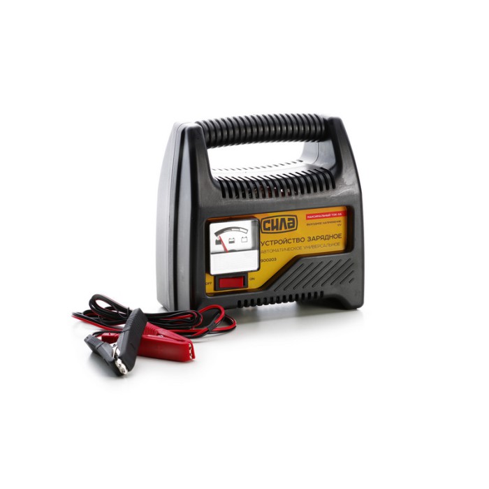 Зарядний пристрій для авто 6 А, 12 В, до 80 Ah (стрілковий індикатор) СИЛА 900203