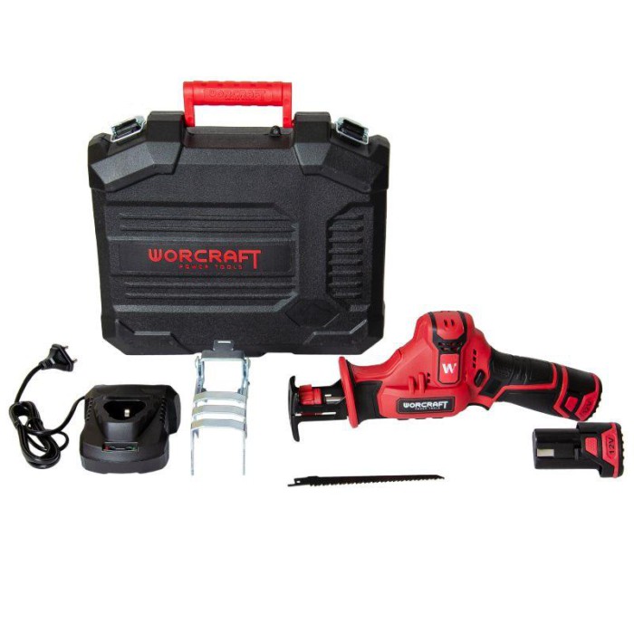 Акумуляторна шабельна пила Worcraft CSS-S12Li (2 батареї 12 В, 2 Агод, кейс)