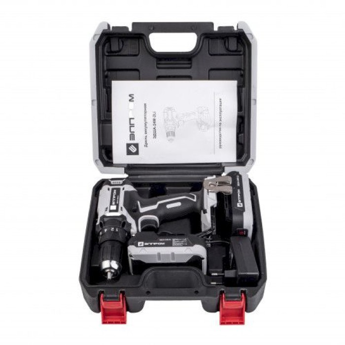 Акумуляторний шуруповерт Елпром ЕДША-24М-2Li, 24 В, 2 А/год, 2 швидкості, 2 акк, кейс