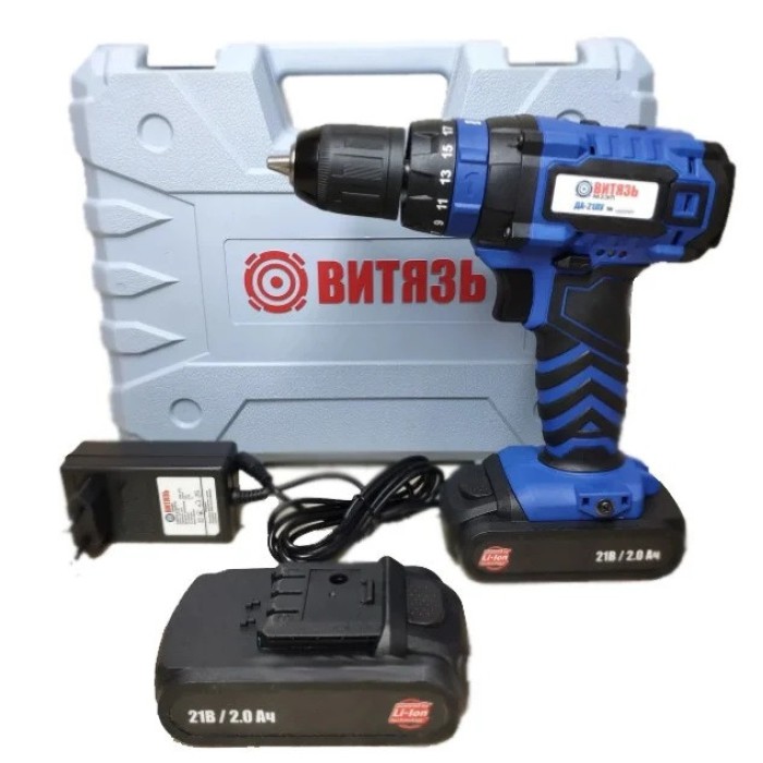 Акумуляторний ударний шуруповерт Витязь ТАК 21ЛУ, 21 В, 2 швидкості, LED підсвічування, 2 акумулятори, кейс Акумуляторний ударний шуруповерт Витязь ТАК 21ЛУ, 21 В, 2 швидкості, LED підсвічування, 2 акумулятори, кейс
