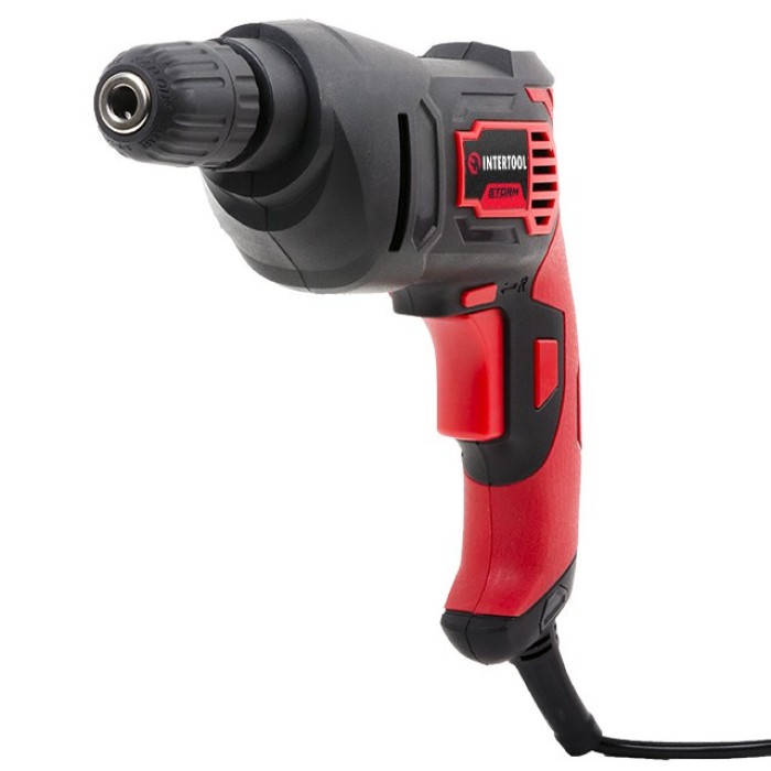Дриль INTERTOOL WT-0115, 500 Вт, 0-2400 об/хв, 1.0-10 мм, швидкозажимний патрон, реверс