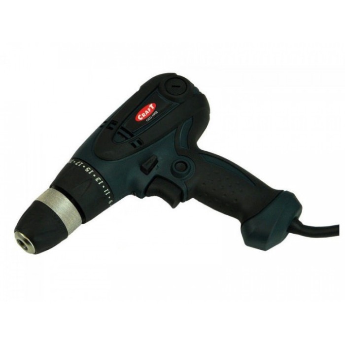 Електрична дриль шуруповерт Craft CED-1000, 1000 Вт, 0-1800 об/хв, LED підсвічування, реверс