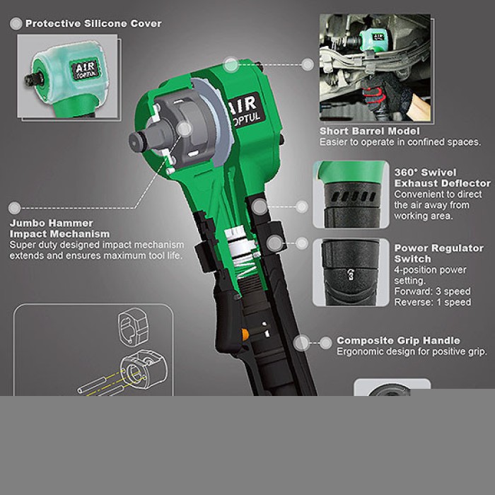 Гайковерт для шиномонтажу пневматичний TOPTUL 1/2