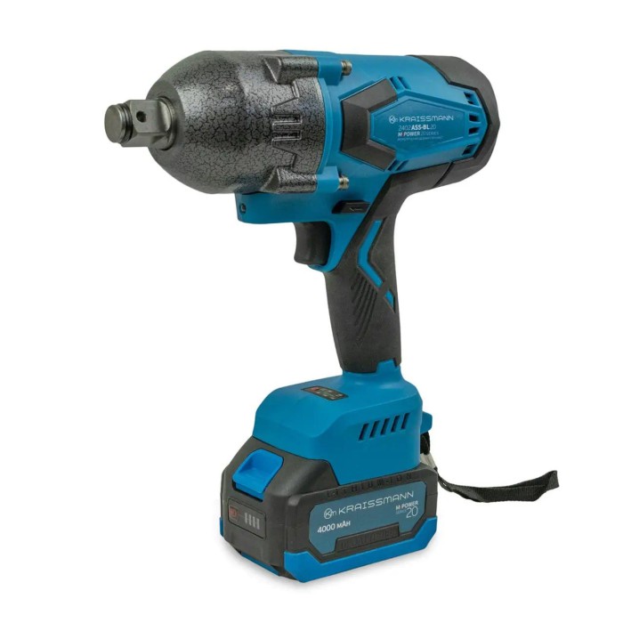 Гайковерт ударний акумуляторний безщітковий KRAISSMANN 2402 ASS-BL 20/2 MP, 1400 Нм, 2 скор, 2 АКБ, кейс Гайковерт ударний акумуляторний безщітковий KRAISSMANN 2402 ASS-BL 20/2 MP, 1400 Нм, 2 скор, 2 АКБ, кейс