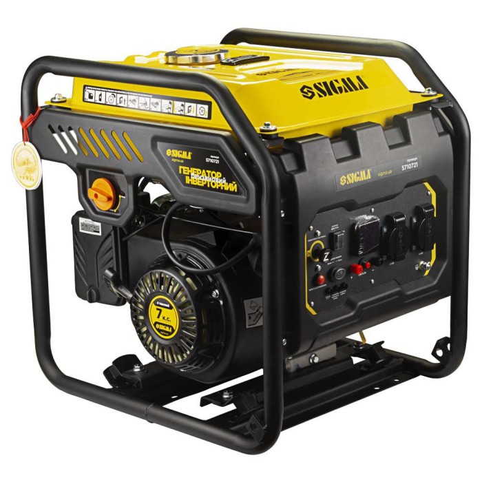 Генератор інверторний бензиновий 2.2/2.5 кВт 12 л 4-тактний ручний запуск SIGMA (5710721)