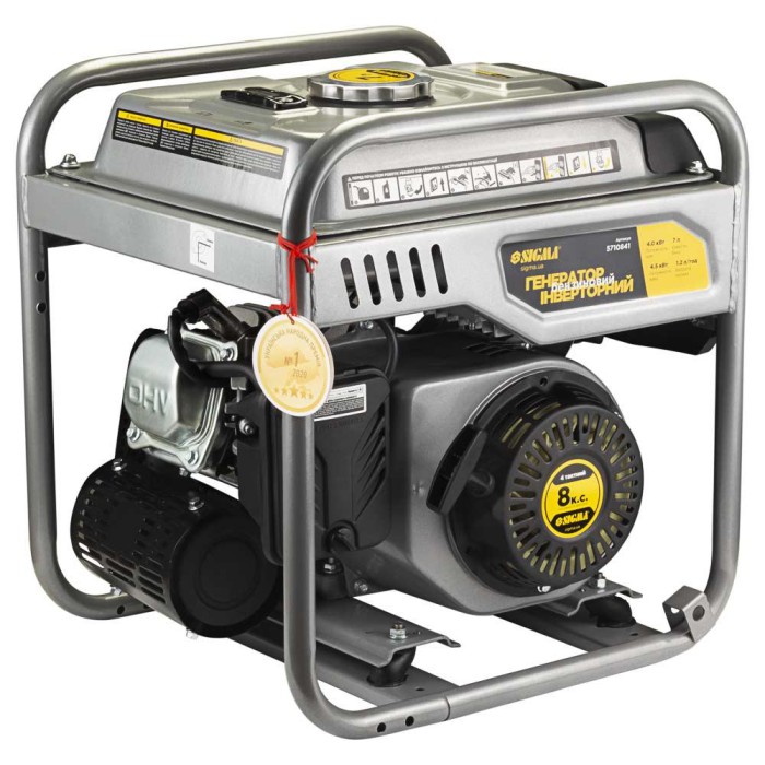 Генератор інверторний бензиновий 4.0/4.5 кВт 7 л 4-тактний ручний запуск SIGMA (5710841)