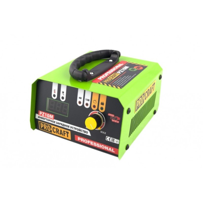 Інверторний зарядний пристрій Proсraft PZ10М, 165 Вт, 6/12 В, струм зарядки 10 А
