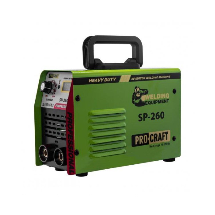 Інверторний зварювальний апарат Procraft SP260, діапазон струму 20-260 А, електроди 1.6-4.0 мм Інверторний зварювальний апарат Procraft SP260, діапазон струму 20-260 А, електроди 1.6-4.0 мм
