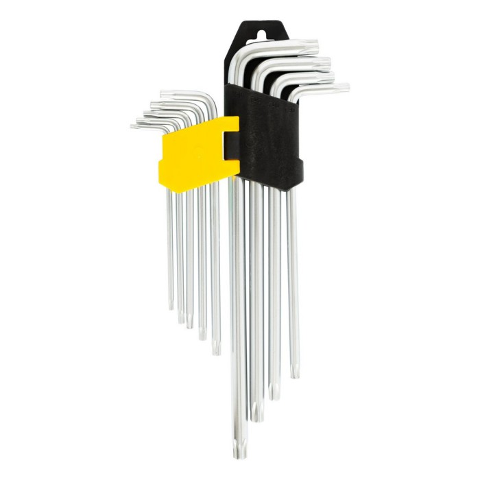Ключи TORX MasterTool 75-0961, набор 9 шт CrV длинные (Т10-Т50 L90-227мм)