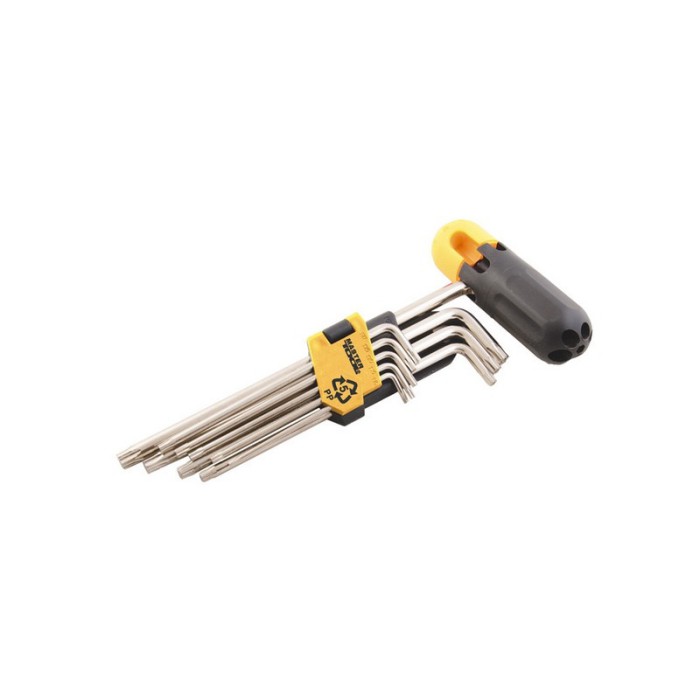 Ключі шестигранні з держателем MasterTool 75-0958, набір 9 шт CrV удл. (1,5-10мм L74-172мм)