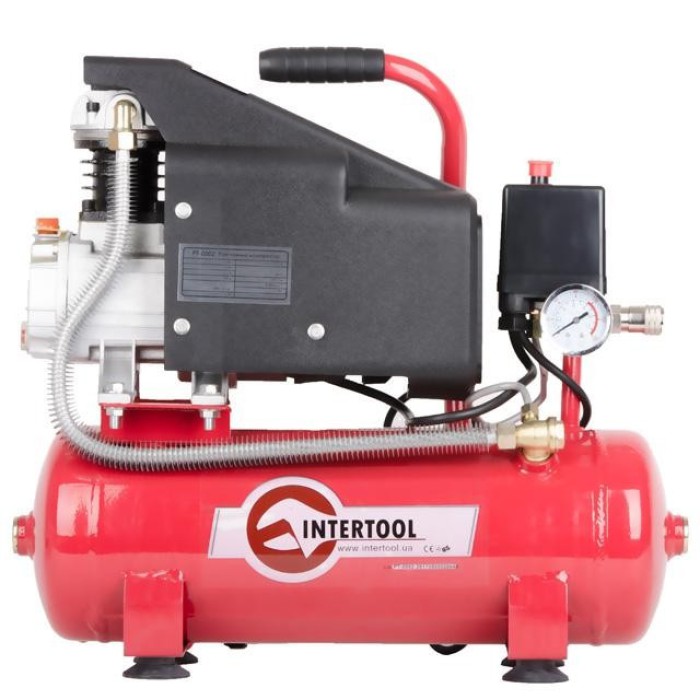 Компресор INTERTOOL PT-0002 9 л, 0.75 кВт, 220 В, 8 атм, 160 л/хв