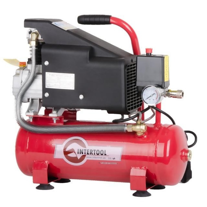 Компресор INTERTOOL PT-0002 9 л, 0.75 кВт, 220 В, 8 атм, 160 л/хв